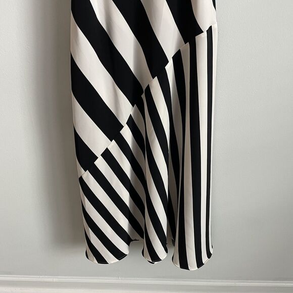 Saunders Collective Plus Size 14 Black White Striped Dress Full Length Maxi - Picture 3 of 7